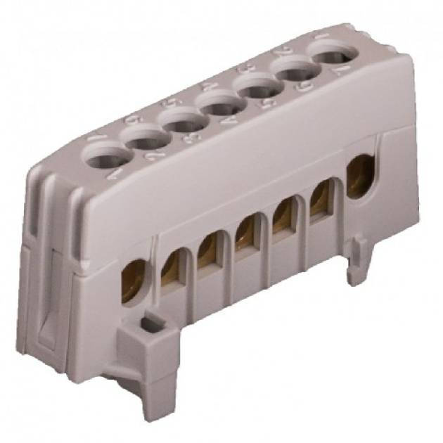 A7-F2 szürke szigetelt sorkapocs  sínre pattintható