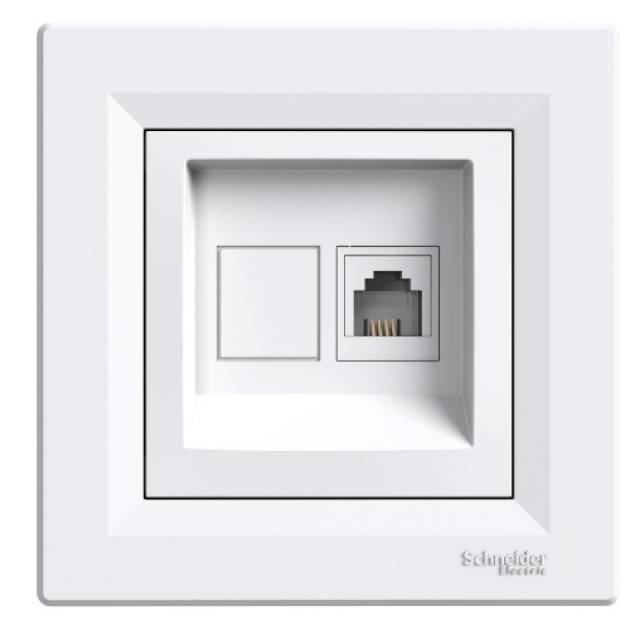 ASFORA 1xRJ11 telefon aljzat, fehér 