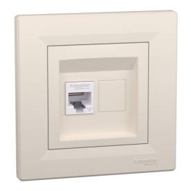 ASFORA 1xRJ45 Cat6 UTP aljzat, bézs