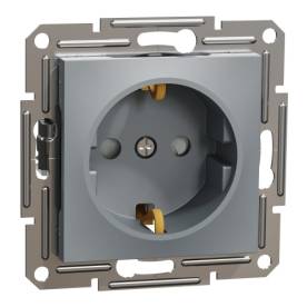 ASFORA 2P+F csatlakozóaljzat, biztonsági zsaluval, csavaros, acél