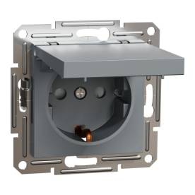 ASFORA 2P+F csatlakozóaljzat, csapfedeles, csavaros, acél