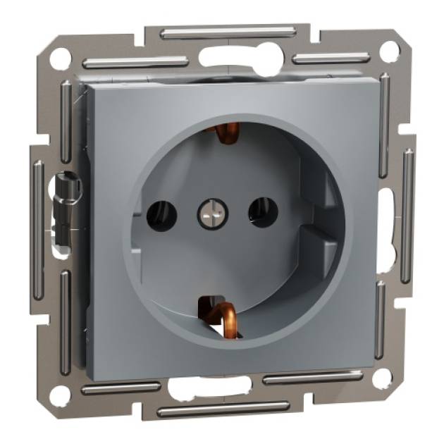 ASFORA 2P+F csatlakozóaljzat, csavaros, acél 