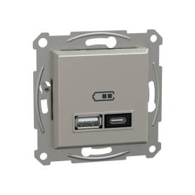 ASFORA Dupla USB töltő, A+C, 21W, bronz