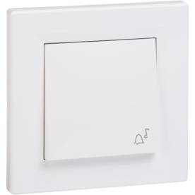 ASFORA Egypólusú nyomó, csengő - IP44, kerettel, fehér