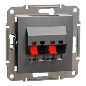 ASFORA Hangszóró csatlakozó, dupla, antracit