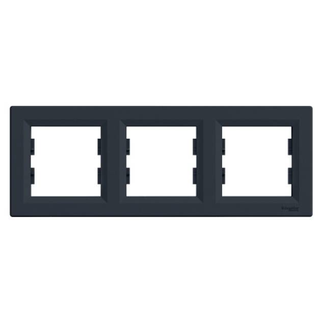 ASFORA Hármas keret, vízszintes, antracit 