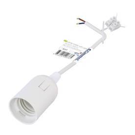 Commel E27 foglalat, ideiglenes kábellel, sorkapoccsal, fehér