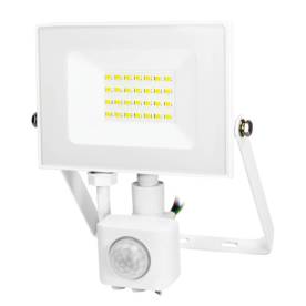 Commel LED reflektor Economy Line 20W 1600lm 4000K IP44 mozgásérzékelővel fehér