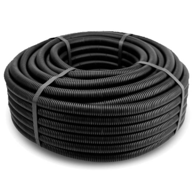 COURBI Domo Spiral Eco - 750N, UV álló, halogénmentes, fekete gégecső 20mm