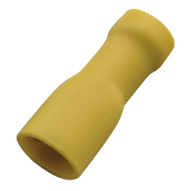 Csúszósaru 25mm hüvely teljesen szigetelt sárga lapos 6,3x0,8 mm sárgaréz 4-6,0m 