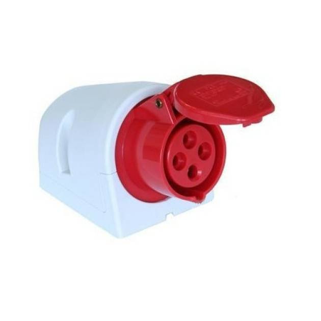 Dugalj falonkívüli 16A 4-pólus 400V(50+60Hz) piros IP44 műanyag csavarkapcsos 