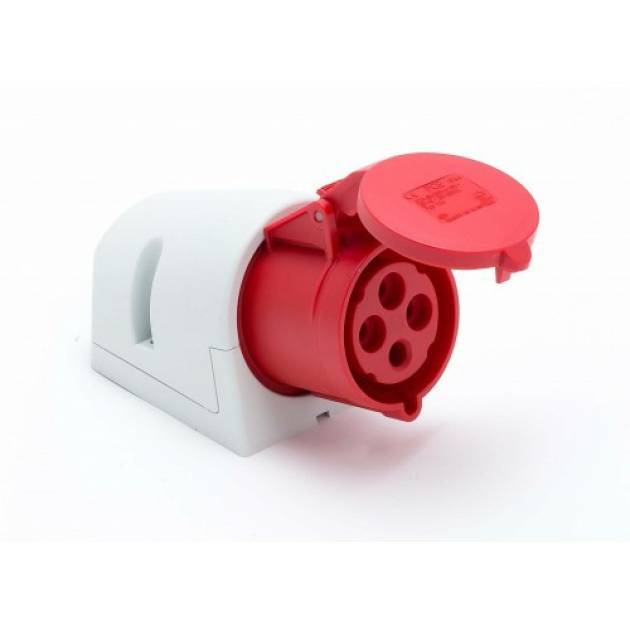 Dugalj falonkívüli 32A 4-pólus 400V(50+60Hz) piros IP44 műanyag csavarkapcsos 