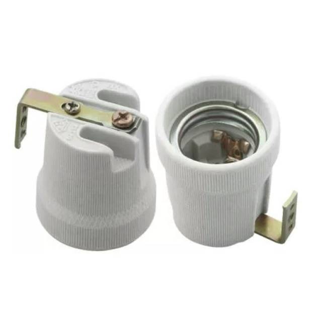 Foglalat E27 porcelán, rögzítőfüles 