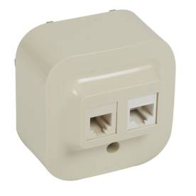 Forix IP20 falon kívüli 1xRJ45 Cat5e UTP  + RJ11 aljzat bézs