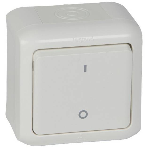 Forix IP44 falon kívüli kétpólusú kapcsoló 10 AX - 250 V~ fehér 