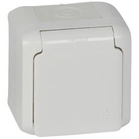 Forix IP44 fk 2P+F földelt csatlakozóaljzat, 16A, csapófedéllel, biztonsági zsal