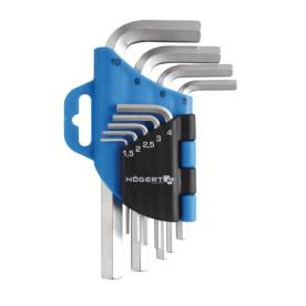 IMBUSZKULCS KÉSZLET, 9 DB-OS, CRV (Méret: 1,5 - 10 mm)