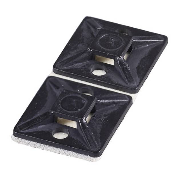 Kötegelő talp öntapadós és csavarozható 19x19x3,6 mm fekete 