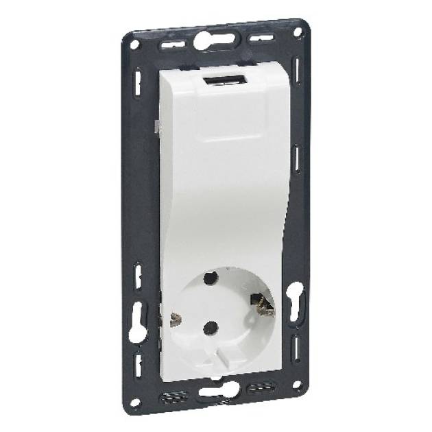 Niloé 2P+F / USB kombinált csatlakozóaljzat, fehér 