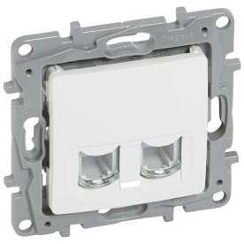 Niloé 2xRJ45 Cat.6 STP körmös aljzat, fehér