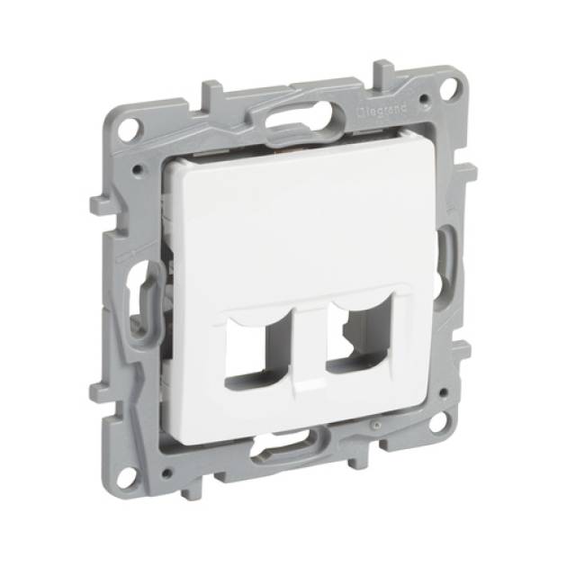 Niloé 2xRJ45 keystone adapter, fehér 