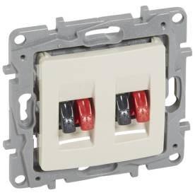 Niloé hangszóró-csatlakozóaljzat (2 kivitelezéssel), köröm nélkül, bézs