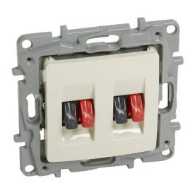 Niloé kettős hangszóró-csatlakozóaljzat, bézs