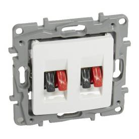 Niloé kettős hangszóró-csatlakozóaljzat, fehér