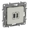 Niloé kettős USB-A+C töltőaljzat - 3 A - 15 W, bézs 