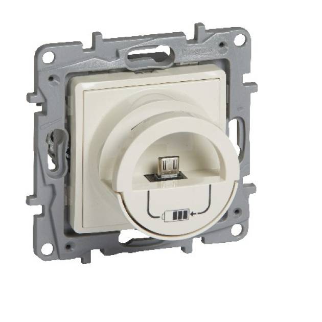 Niloé micro USB dokkoló, USB töltőaljzattal, bézs 