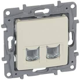 Niloé RJ11 + RJ45 Cat.5 UTP csatlakozóaljzat, bézs