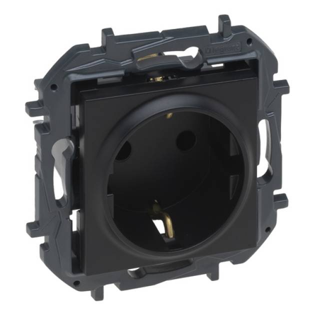 Niloé Step 2P+F csatlakozóaljzat (csavaros), fekete 