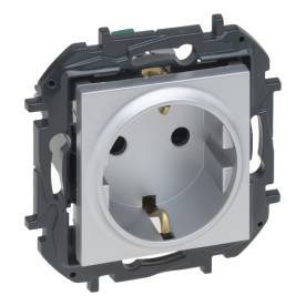 Niloé Step 2P+F csatlakozóaljzat (rugós), biztonsági zsaluval, alumínium