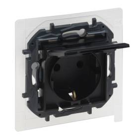 Niloé Step 2P+F csatlakozóaljzat (rugós), biztonsági zsaluval, IP44, fekete