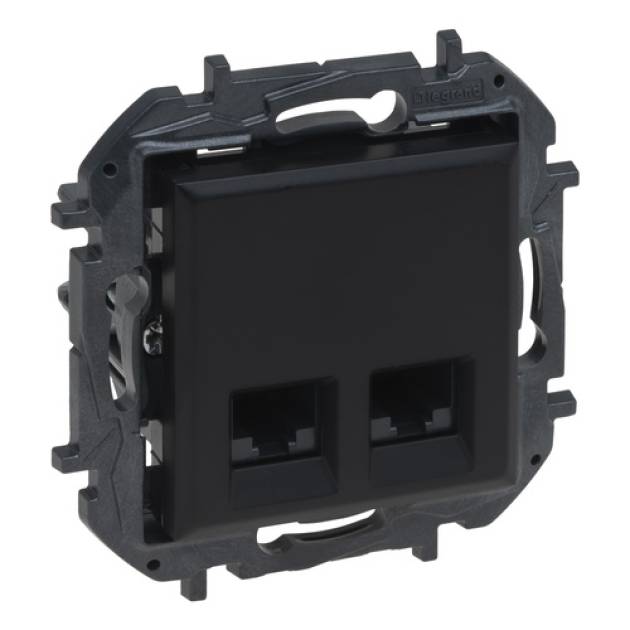 Niloé Step 2xRJ45 Cat.5E UTP aljzat, fekete 