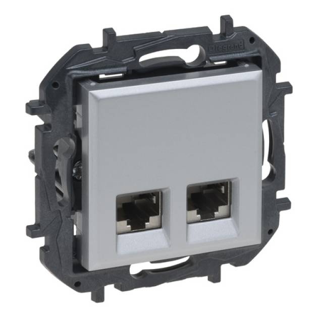 Niloé Step 2xRJ45 Cat.6 STP aljzat, alumínium 