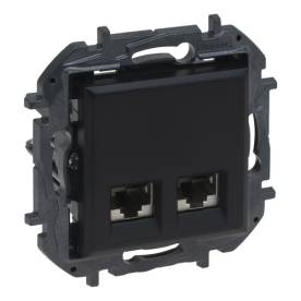 Niloé Step 2xRJ45 Cat.6 STP aljzat, fekete