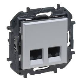 Niloé Step 2xRJ45 Cat.6 UTP aljzat, alumínium