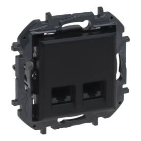 Niloé Step 2xRJ45 Cat.6 UTP aljzat, fekete