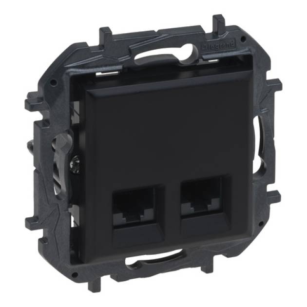 Niloé Step 2xRJ45 Cat.6 UTP aljzat, fekete 