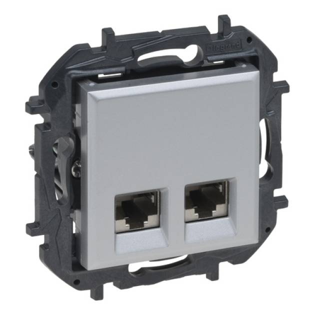 Niloé Step 2xRJ45 Cat.6A STP aljzat, alumínium 