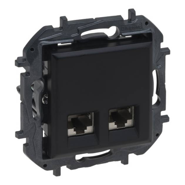 Niloé Step 2xRJ45 Cat.6A STP aljzat, fekete 