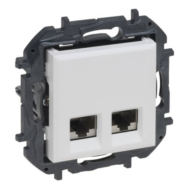 Niloé Step 2xRJ45 Cat.6A UTP aljzat, fehér 