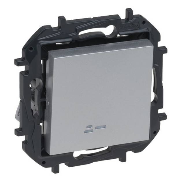 Niloé Step egypólusú kapcsoló jelzőfénnyel (rugós), 10AX, alumínium 