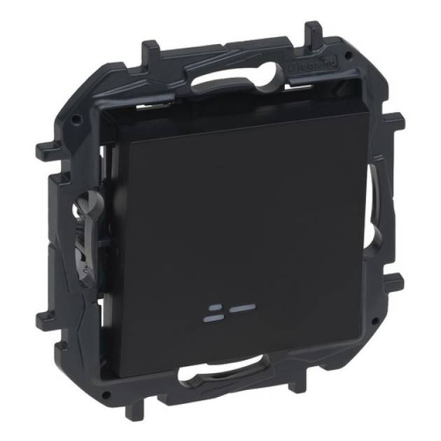 Niloé Step egypólusú kapcsoló jelzőfénnyel (rugós), 10AX, fekete 