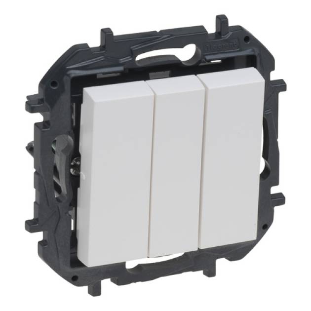 Niloé Step hármas egypólusú kapcsoló, 10AX, fehér 