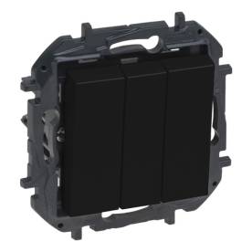 Niloé Step hármas egypólusú kapcsoló, 10AX, fekete