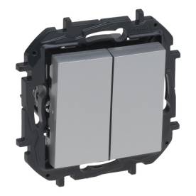 Niloé Step kettős váltókapcsoló, 10AX, alumínium