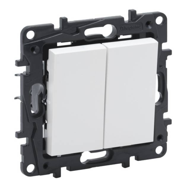 Niloé Step kettős váltókapcsoló, 10AX, fehér 