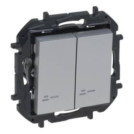 Niloé Step kettős váltókapcsoló jelzőfénnyel, alumínium